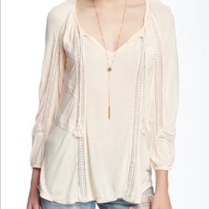 Lucky Brand Soft Pink Peasant Blouse